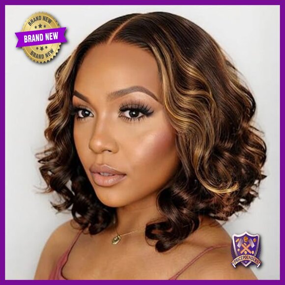 Short Bob Body Wave Lace Front Wig Human Hair Glueless 7x5 HD Lace